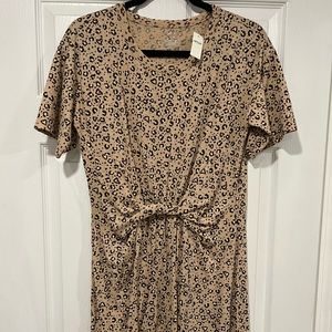aerie knot front leopard casual dress size SMALL NWT
